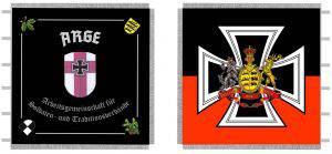 Neuanfertigung Gestickte Fahne für die ARGE Hohenzollern - Computerzeichnung - Fahnen-Kreisel