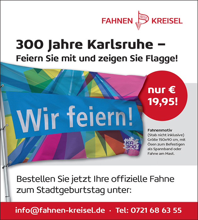 Stadtgeburtstag Karlsruhe Fahne