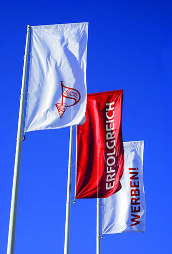 Werbefahnen von Fahnen-Kreisel