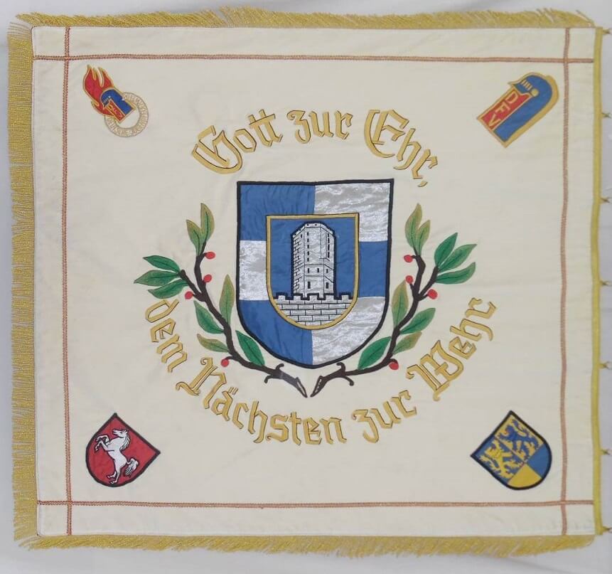 Gestickte Fahne Feuerwehr Gott zur Ehr von Fahnen-Kreisel