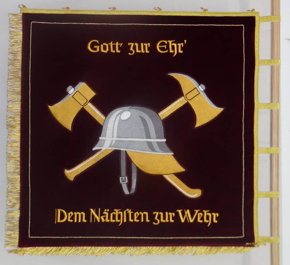 Gestickte Fahne Gott zur Ehr für Feuerwehren von Fahnen-Kreisel