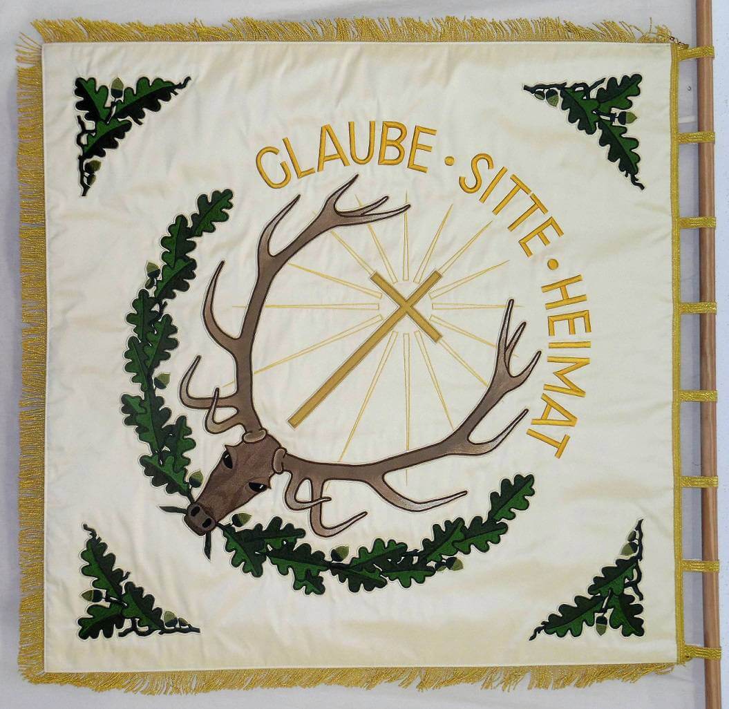 Gestickte Fahne für Schützenverein_Glaube Sitte Heimat 2 von Fahnen-Kreisel
