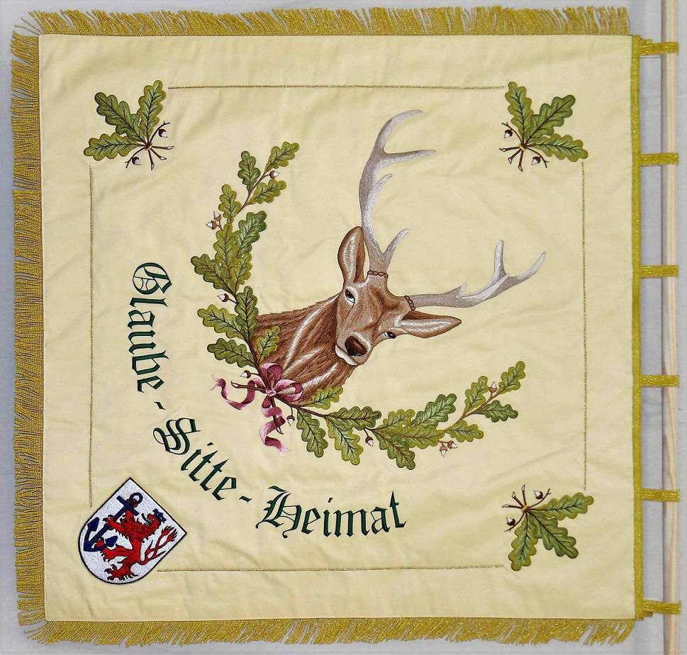 Gestickte Fahne für Schützenverein_Glaube Sitte Heimat von Fahnen-Kreisel