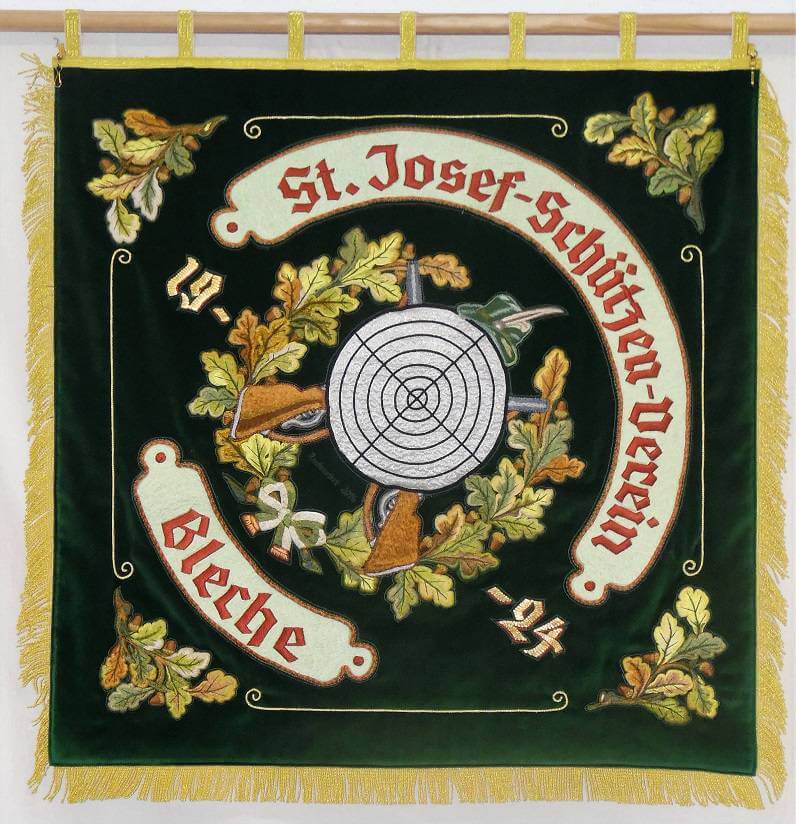 Gestickte Fahne für St Josef Schützenverein Bleche von Fahnen-Kreisel