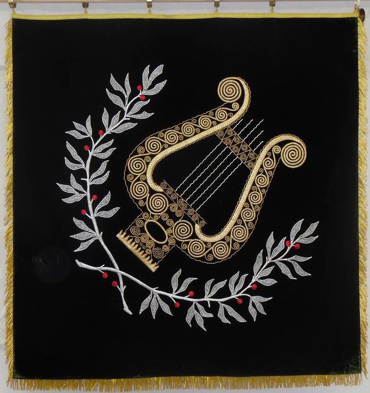 Gestickte Fahne für den Musikverein Beuren 1927 - Rückseite - von Fahnen-Kreisel