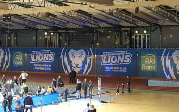 Spannbanner Basketball Lions Karlsruhe Fahnen Kreisel