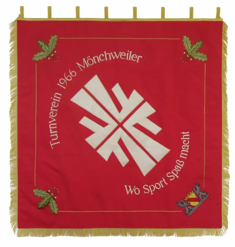 Neuherstellung gestickte Turnvereinsfahne mit Motiv 4F