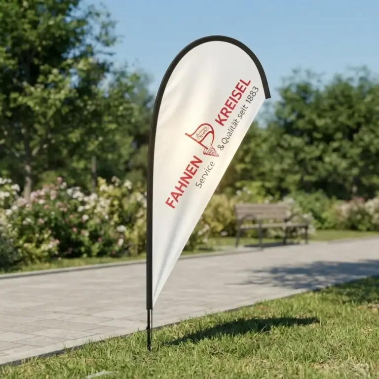 Beachflag mit Firmenlogo bedruckt