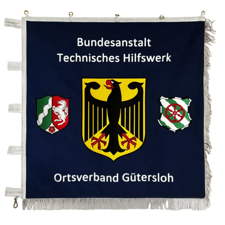 Neuherstellung gestickte Fahne